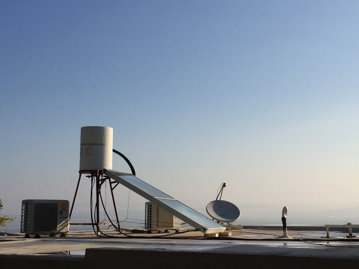 New roof-mounted solar geyser installed with collector panel